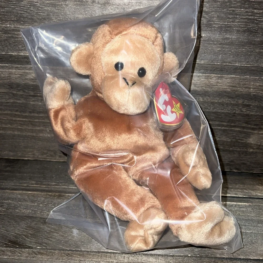 Ty Beanie Baby Bongo the Monkey Brown Tan Plush 1995 Vintage Collectible Tagged